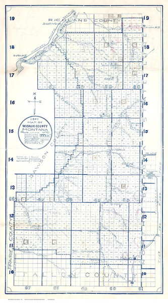 Wibaux County Montana 1921 - Old Map Reprint