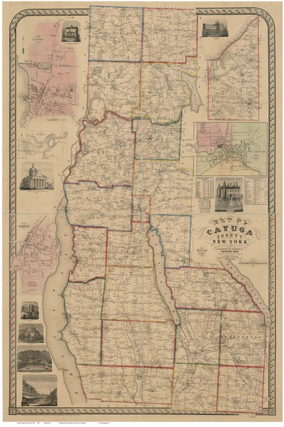 Cayuga County New York 1853 - Old Map Reprint