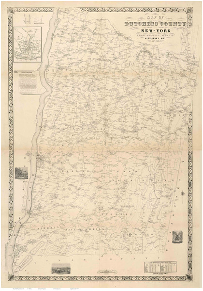 Dutchess County New York 1850 - Old Map Reprint
