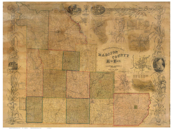 Madison County New York 1853 - Old Map Reprint