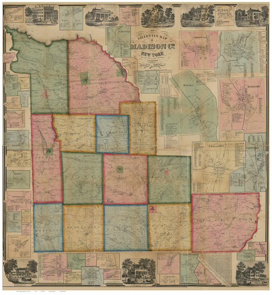 Madison County New York 1859 - Old Map Reprint