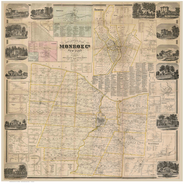 Monroe County New York 1858 - Old Map Reprint