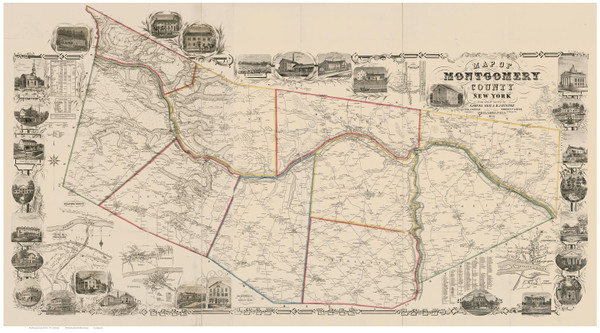 Montgomery County New York 1853 - Old Map Reprint