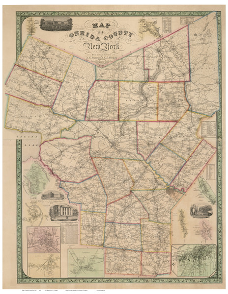 Oneida County New York 1852 - Old Map Reprint