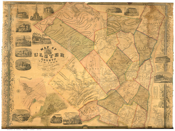 Ulster County New York 1854 - Old Map Reprint