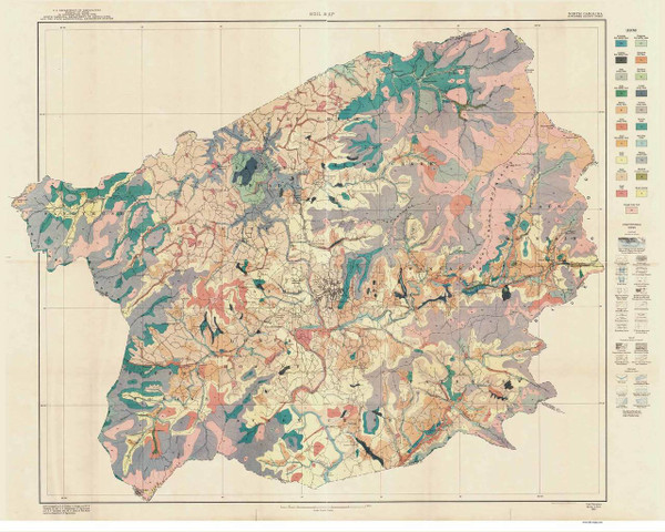 Buncombe County Soils Map, 1920 North Carolina - Old Map Reprint