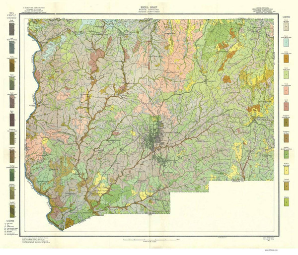 Forsyth County Soils Map, 1913 North Carolina - Old Map Reprint