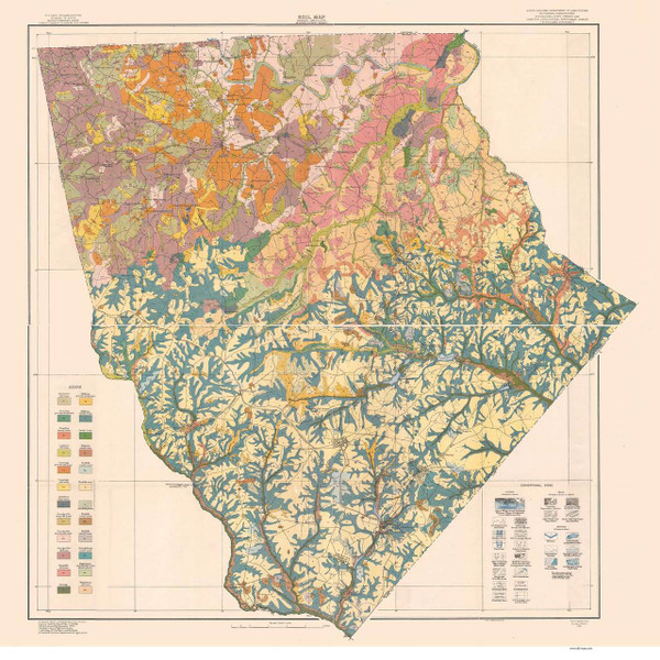 Moore County Soils Map, 1919 North Carolina - Old Map Reprint Moore County Soils Map, 1919 North Carolina - Old Map Reprint