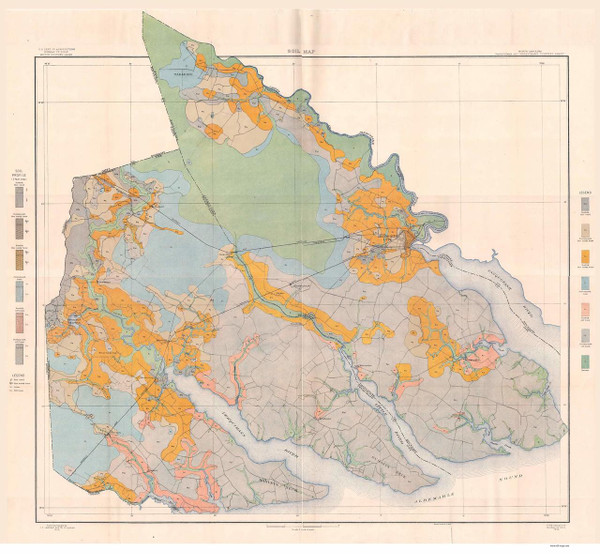 Pasquotank & Perquimans County Soils Map, 1905 North Carolina - Old Map Reprint Pasquotank & Perquimans County Soils Map, 1905 North Carolina - Old Map Reprint
