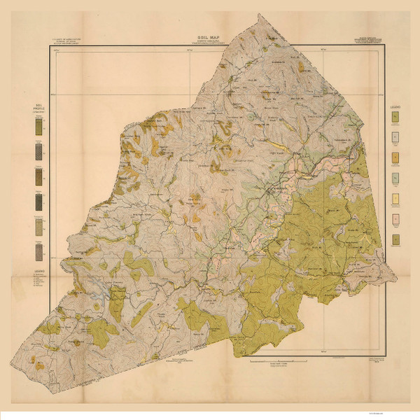 Transylvania County Soils Map, 1906 North Carolina - Old Map Reprint