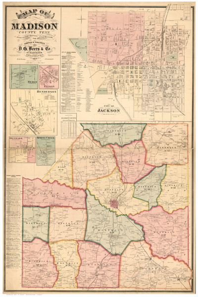 Madison County Tennessee 1877 - Old Map Reprint Madison County Tennessee 1877 - Old Map Reprint