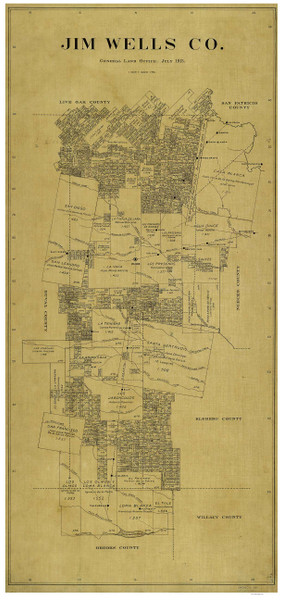 Jim Wells County Texas 1913 Copy A - Old Map Reprint