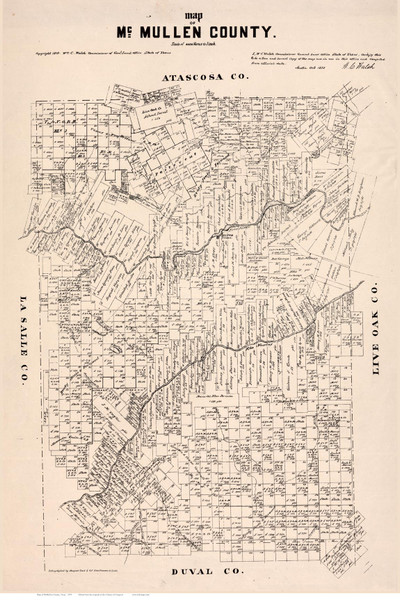 McMullen County Texas 1879 - Old Map Reprint