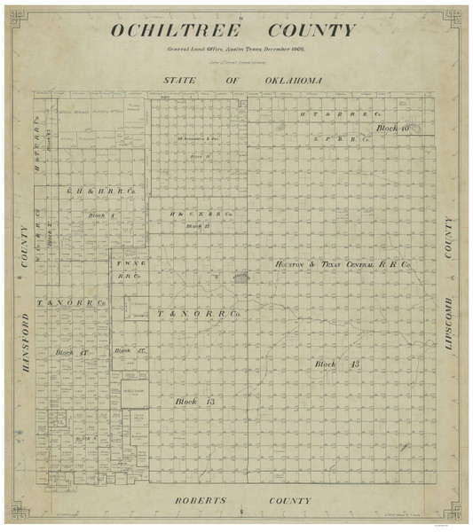 Ochiltree County Texas 1908 - Old Map Reprint Ochiltree County Texas 1908 - Old Map Reprint