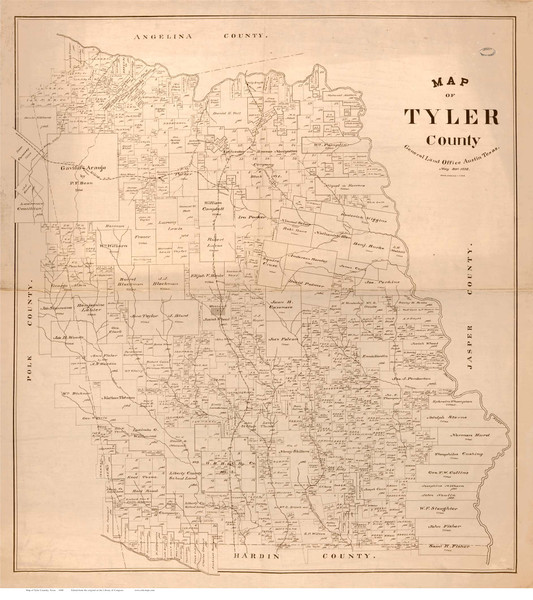 Tyler County Texas 1898 - Old Map Reprint