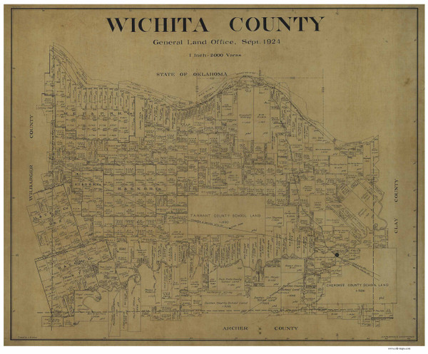 Wichita County Texas 1924 - Old Map Reprint