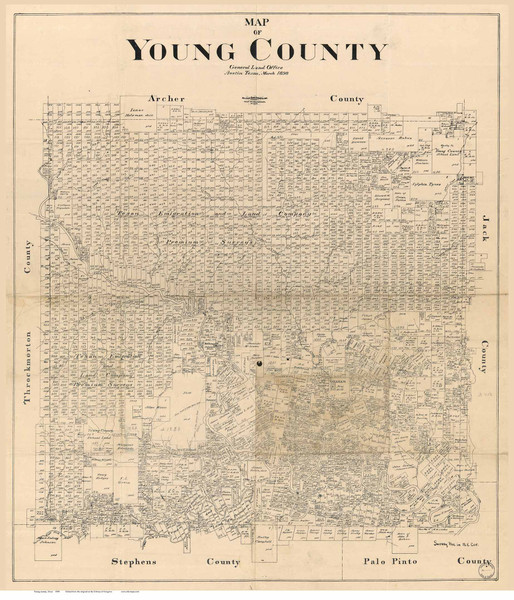 Young County Texas 1898 - Old Map Reprint Young County Texas 1898 - Old Map Reprint