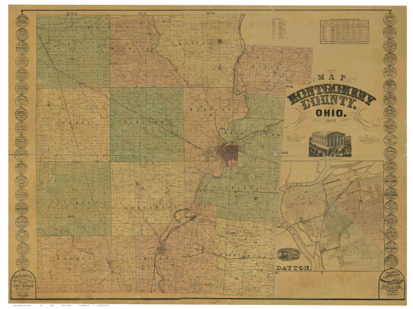 Montgomery County Ohio 1857 - Old Map Reprint