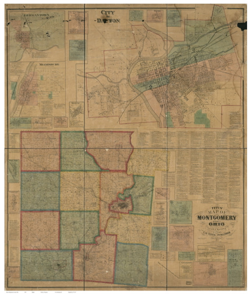 Montgomery County Ohio 1869 - Old Map Reprint