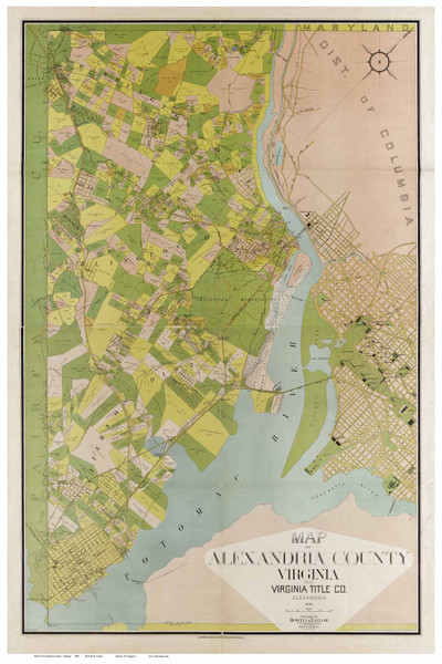 Alexandria County Virginia 1900 - Old Map Reprint