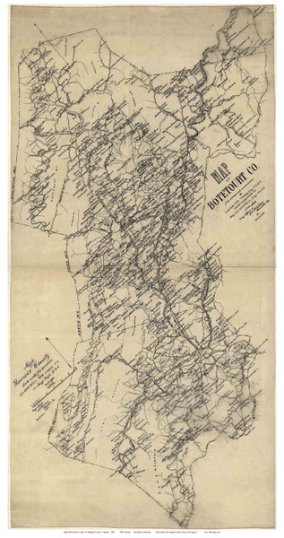 Botetourt County Virginia 1885 - Old Map Reprint