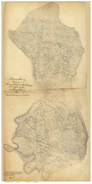 Henrico County Virginia 1853 - Old Map Reprint