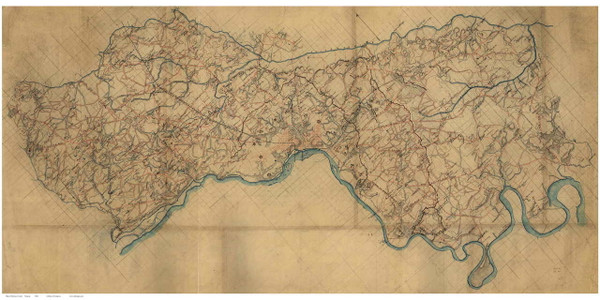 Henrico County Virginia 1864 - Old Map Reprint