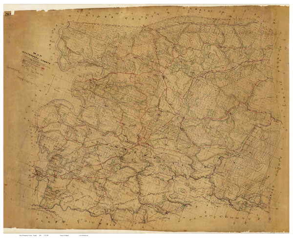 Montgomery County Virginia 1864 - Hill - Old Map Reprint