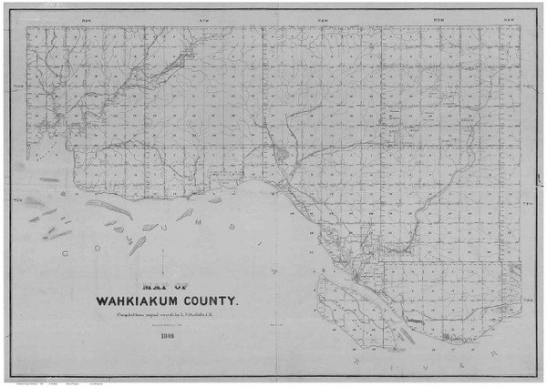 Wahkiakum County Washington 1898 - Old Map Reprint