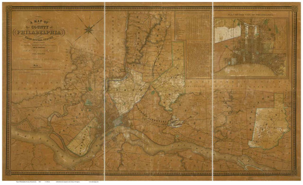Philadelphia County Pennsylvania 1843a - Old Map Reprint Philadelphia County Pennsylvania 1843a - Old Map Reprint