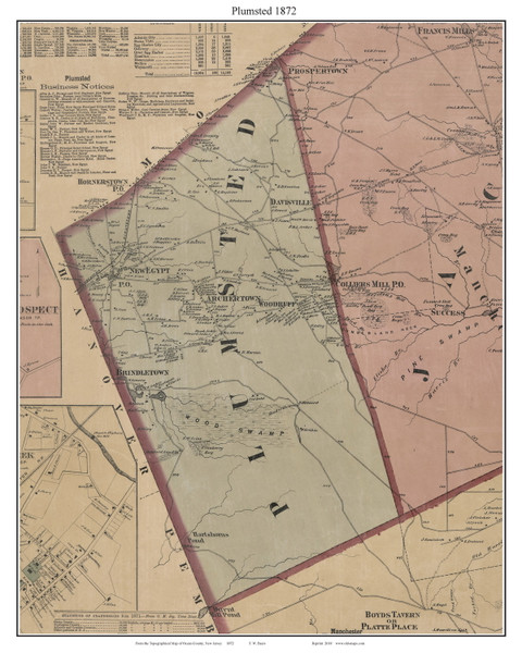 Plumsted, New Jersey 1872 Old Town Map Custom Print - Ocean Co. Plumsted, New Jersey 1872 Old Town Map Custom Print - Ocean Co.