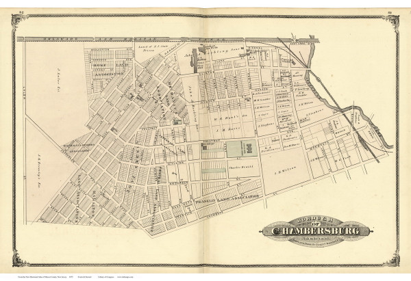 Chambersburg - Hamilton Township, New Jersey 1875 Old Town Map Reprint - Mercer Co. Chambersburg - Hamilton Township, New Jersey 1875 Old Town Map Reprint - Mercer Co.