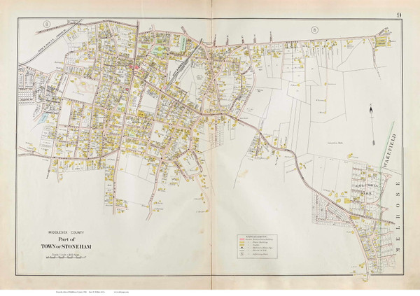 Plate 9, Stoneham (Columbia Park Area), 1906 - Old Street Map Reprint - Middlesex Co. Atlas Vol.2 - Concord to Wakefield