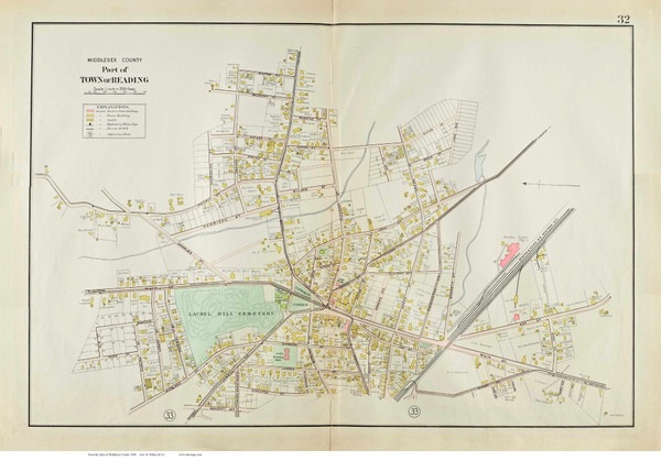 Plate 32, Reading (Laurel Hill Area), 1906 - Old Street Map Reprint - Middlesex Co. Atlas Vol.2 - Concord to Wakefield Plate 32, Reading (Laurel Hill Area), 1906 - Old Street Map Reprint - Middlesex Co. Atlas Vol.2 - Concord to Wakefield