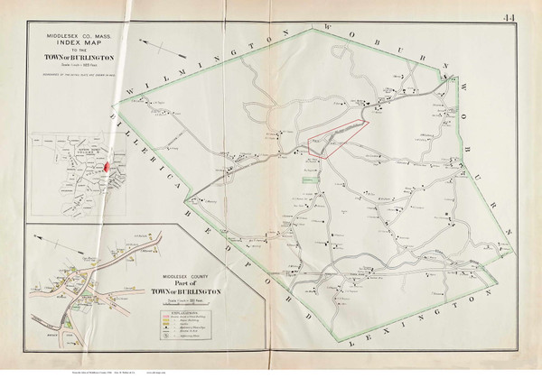Plate 44, Burlington, 1906 - Old Street Map Reprint - Middlesex Co. Atlas Vol.2 - Concord to Wakefield