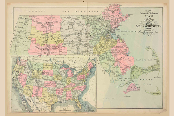 The State of Massachusetts & the United States, Massachusetts 1903 Old Town Map Reprint - Plymouth Co.
