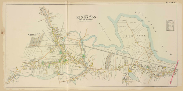 Kingston Village, Massachusetts 1903 Old Town Map Reprint - Plymouth Co.