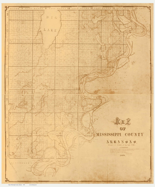 Mississippi County Arkansas 1898 - Old Map Reprint Mississippi County Arkansas 1898 - Old Map Reprint