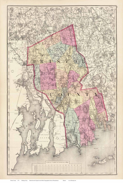 Bristol County Plate 062-63, 1871 - Old Map Reprint - 1871 Atlas of Massachusetts Bristol County Plate 062-63, 1871 - Old Map Reprint - 1871 Atlas of Massachusetts