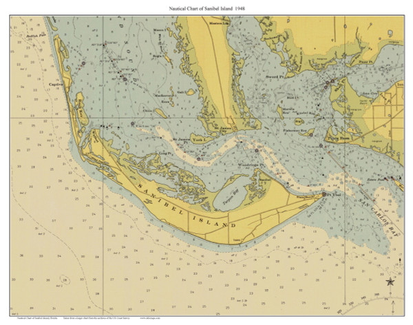 Sanibel Island 1948 - Florida 80,000 Scale Custom Chart