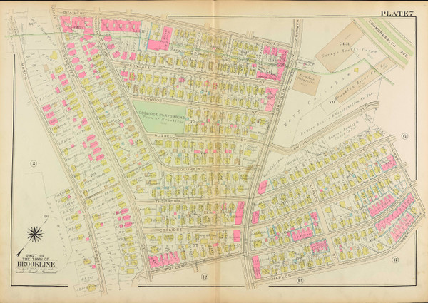 Plate 7, Harvard Street, 1927 - Old Street Map Reprint - Coolidge Playground,Winchester Street, Mason Terrace, Lawton Street - Brookline 1927 Atlas