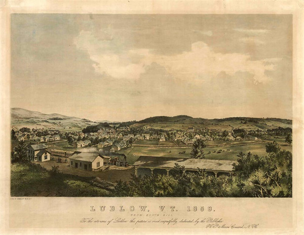 Ludlow, Vermont 1859 Bird's Eye View