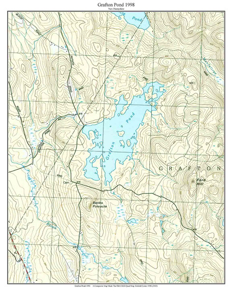 Grafton Pond 1998 - Custom USGS Old Topo Map - New Hampshire