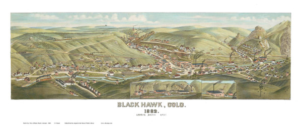 Black Hawk, Colorado 1882 Bird's Eye View - DVL