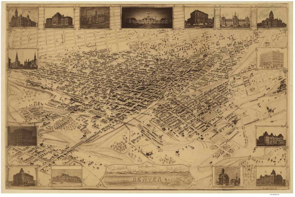 Denver, Colorado 1881 Bird's Eye View - LC Denver, Colorado 1881 Bird's Eye View - LC