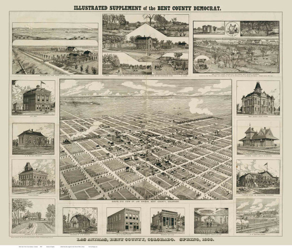 Las Animas, Colorado 1888 Bird's Eye View - DVL Las Animas, Colorado 1888 Bird's Eye View - DVL