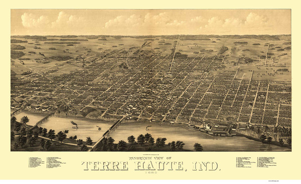 Terre Haute, Indiana 1880 Bird's Eye View