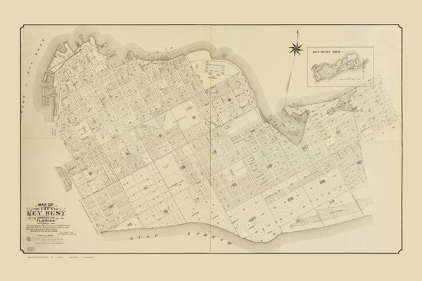 Key West  City 1906 - Old Map Reprint - Florida Cities
