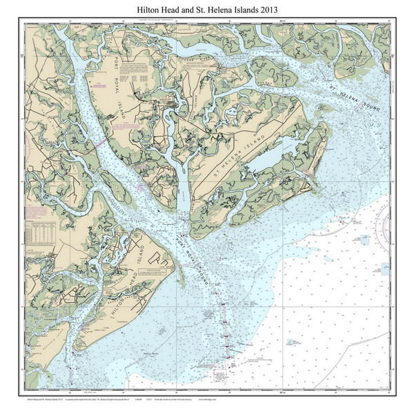 Hilton Head and St Helena Island 2013 - South Carolina 80,000 Scale Custom Chart