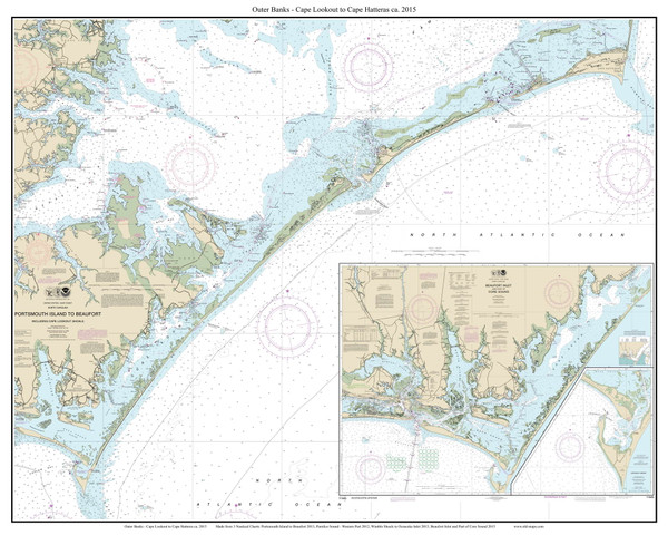 Outer Banks - Cape Lookout to Cape Hatteras 2015 - North Carolina 80,000 Scale Custom Chart